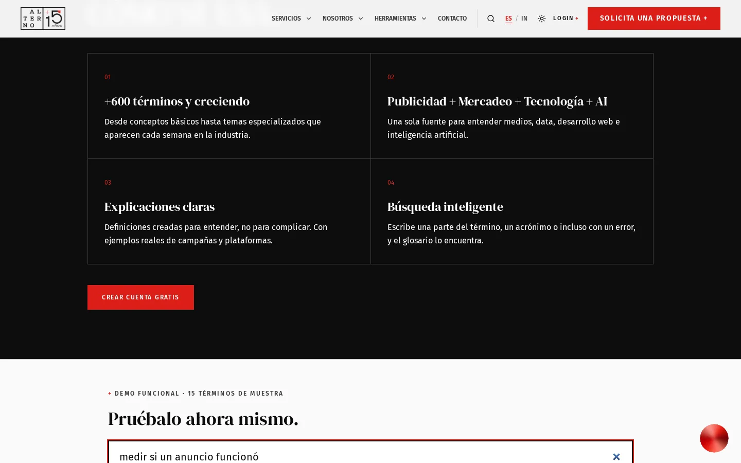 Glosario Digital con una búsqueda por significado