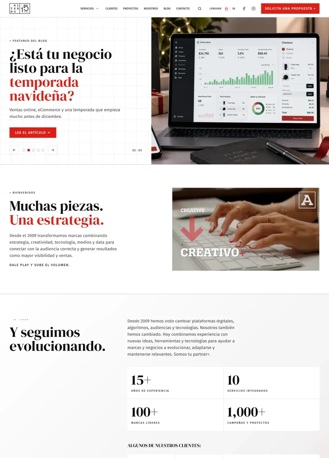 Nuevo website optimizado de Alterno en versión desktop, lanzado en septiembre de 2026