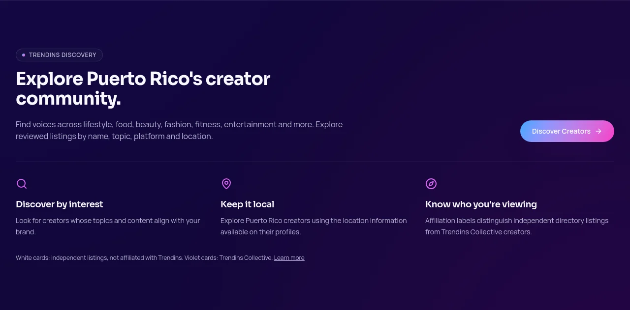 Explicación de Discovery y Collective en Trendins
